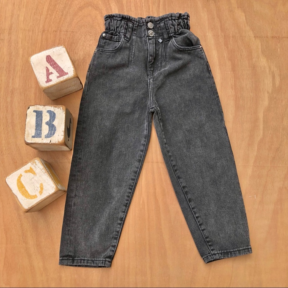 Zara Girls Paper Bag High Waisted Jeans size 6
